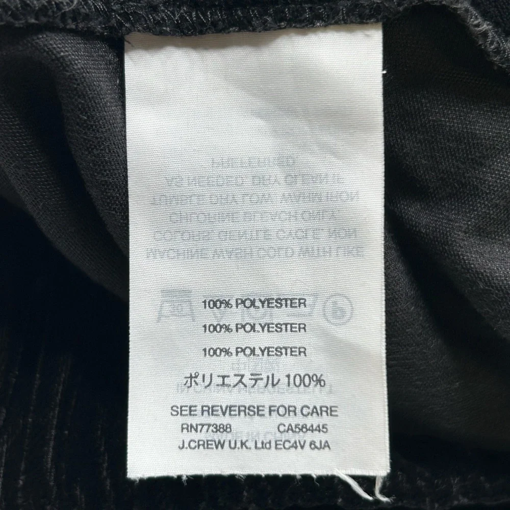 J. Crew Black Slim Elastic Waist Velvet Dress Pants Size 8 Pockets Career 33x26‎